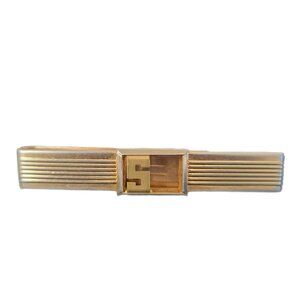 Money Clip Tie Bar Monogrammed Gold Tone Vintage MCM Signed Swank